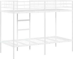 vidaXL Κουκέτα χωρίς στρώμα Λευκό 90x190 cm Ατσάλι