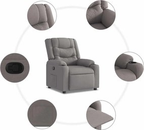 vidaXL Πολυθρόνα Ανακλινόμενη Taupe Υφασμάτινη