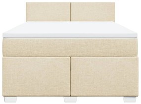 Κρεβάτι Boxspring με Στρώμα Κρεμ 160x200 εκ. Υφασμάτινο - Κρεμ