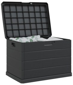 vidaXL Κουτί Αποθήκευσης Κήπου - Ανθρακί, 77.5 x 54.5 x 53 εκ, Πλαστικό, 170 Λ