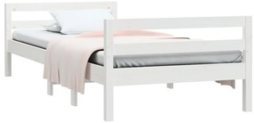 vidaXL Σκελετός Κρεβ. Χωρίς Στρώμα Λευκό 90x190 εκ Μασίφ Πεύκο