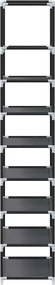 vidaXL Ράφι παπουτσιών 8-βαθμίδων μαύρο 44x28x145cm μη υφασμένο ύφασμα