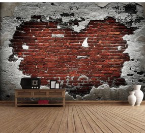 Ταπετσαρία τοίχου ετοίμων διαστάσεων τούβλο με μπετόν 07475Q 100cm x 150cm