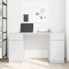 vidaXL Γραφείο με συρτάρι Λευκό 140 x 49 x 76 εκ. Επεξεργασμένο ξύλο