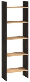 Βιβλιοθήκη μελαμίνης Flora Megapap χρώμα industrial grey - oak 52x25x158εκ. - GP022-0073,1