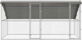 vidaXL Κλουβί Σκύλου 2 pcs Ασημί 4 x 2 x 2 m Γαλβανισμένος χάλυβας