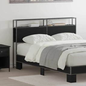 vidaXL Κεφαλάρι Αποθήκης με ράφι Μαύρη δρυς 120 cm Επεξεργασμένο ξύλο