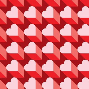 Φωτογραφία Τέχνης Seamless Heart Pattern. Ideal for Valentine's, VectaRay, (40 x 40 cm)