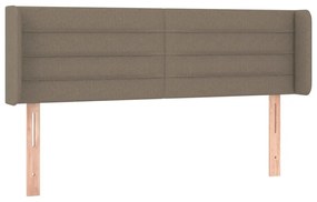 Κεφαλάρι Κρεβατιού LED Taupe 147x16x78/88 εκ. Υφασμάτινο - Μπεζ-Γκρι