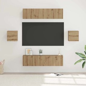 vidaXL Σετ επίπλου τηλεόρασης 6 pcs Artisan Oak Επεξεργασμένο ξύλο