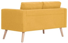 vidaXL Καναπές Διθέσιος Κίτρινος Υφασμάτινος