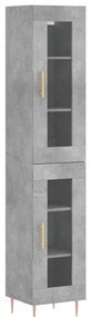 vidaXL Ντουλάπι Γκρι Σκυροδέματος 34,5x34x180 εκ. Επεξεργασμένο Ξύλο