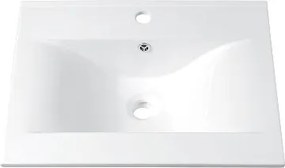 Drop Verona 75 Slim White Gloss 77x47 - Πάγκος με Νιπτήρα &amp; Καθρεφτη