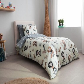 Σεντόνια Παιδικά Lion Με Λάστιχο (Σετ 3τμχ) Grey-Brown Vesta Home Single 100x225cm 100% Cotton