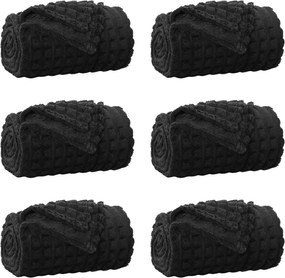 vidaXL Ριχτάρια 6 pcs Μαύρο 150 x 130 εκ Μαλλί