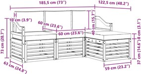 vidaXL Σειρά Καναπέ Εξωτερικού 4 pcs Λευκό και Μπεζ Πολυεστέρας