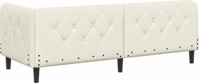 vidaXL Κρεβάτι Γωνίας Κρεμ 80 x 200 cm Βελούδο