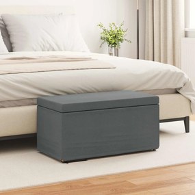 vidaXL Σκαμνί Σκούρο Γκρι Ύφασμα και Επεξεργασμένο Ξύλο