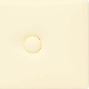vidaXL Κεφαλάρι Τοίχου 12 pcs Κρεμ 90 x 15 cm Τεχνητό Δέρμα