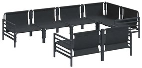 vidaXL Σετ Καναπέ Κήπου με μαξιλάρι 7 pcs Ανθρακί Ατσάλι & ύφασμα