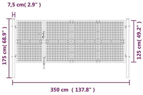 Πόρτα Περίφραξης με Πλέγμα Ανθρακί 350 x 175 εκ. Γαλβαν. Ατσάλι - Ανθρακί