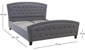 Κρεβάτι Alexia Megapap υφασμάτινο χρώμα γκρι 160x200εκ.