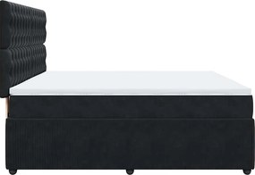 vidaXL Κρεβάτι Boxspring με Στρώμα Μαύρο 180x200 εκ. Βελούδινο