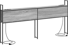 vidaXL Κεφαλάρι Αποθήκης με Σταθμό Φόρτισης Γκρι sonoma