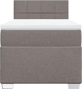 vidaXL Κρεβάτι Boxspring με Στρώμα Taupe 100 x 200 εκ. Υφασμάτινο