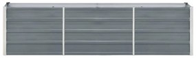 vidaXL Ζαρντινιέρα Υπερυψωμένη Γκρι 240x40x45 εκ. Γαλβανισμ. Χάλυβας