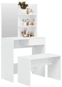 vidaXL Μπουντουάρ Σετ Γυαλιστερό Λευκό 74,5x40x141 εκ.