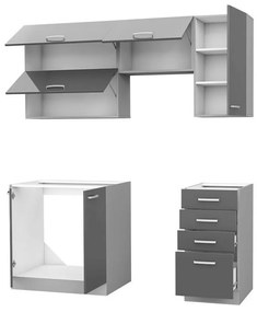 Σετ κουζίνας Upa 101, 180x50cm, 91 kg, Ινοσανίδες μέσης πυκνότητας, Πλαστικοποιημένη μοριοσανίδα | Epipla1.gr