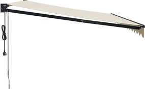 vidaXL Τέντα Πτυσσόμενη Αυτόματη Κρεμ 4,5 x 3 μ.