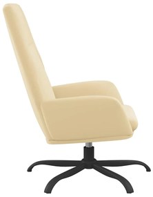vidaXL Πολυθρόνα Relax Λευκό Κρεμ Βελούδινη