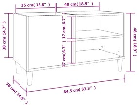 Δισκοθήκη Γκρι Σκυροδέματος 84,5x38x48 εκ. Επεξεργασμένο Ξύλο - Γκρι