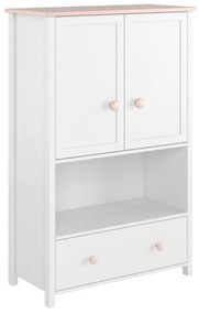 Σιφονιέρα Fresno B107, Άσπρο, Ανοιχτό ροζ, Με συρτάρια και ντουλάπια, Αριθμός συρταριών: 1, 131x85x42cm, 44 kg | Epipla1.gr