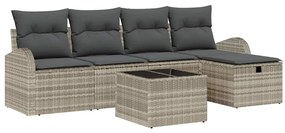 vidaXL Σετ Καναπέ Κήπου 6 pcs Ανοιχτό γκρι 234 x 117 x 85 εκ