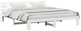 vidaXL Σκελετός Κρεβατιού Λευκό 180 x 200 cm Μασίφ ξύλο πεύκου