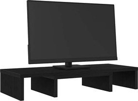 vidaXL Βάση Οθόνης Ρυθμιζόμενη Μαύρη Δρυς 60x24x10,5 εκ. από Τεχνητό Ξύλο