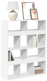 Βιβλιοθήκη Λευκή 100x33x125,5 εκ. από Επεξεργασμένο Ξύλο