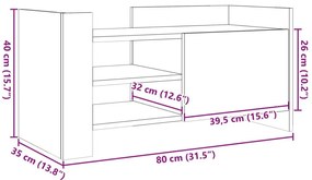 Έπιπλο Τηλεόρασης Καφέ Δρυς 80x35x40 εκ. από Επεξεργ. Ξύλο - Καφέ