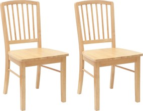 vidaXL Καρέκλες φαγητού 2 pcs Φυσικό 50 x 52,5 x 91 εκ