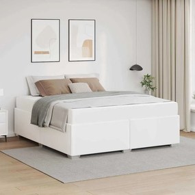 vidaXL Σκελετός Κρεβατιού με στρώμα Λευκό 180 x 200 cm ύφασμα