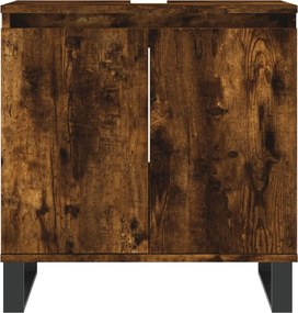 vidaXL Σετ Επίπλων Μπάνιου 3 Τεμαχίων Καπνιστή Δρυς Επεξεργασμένο Ξύλο
