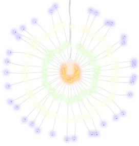 vidaXL Φωτάκια Χριστουγεννιάτικα 2 τεμ. 140 LED Πολύχρωμα 17 εκ.