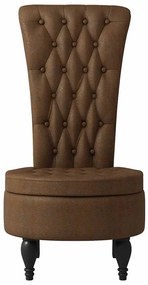 vidaXL Καναπέ με κουβέρτα Καφέ 56,5 x 70 x 110 εκ