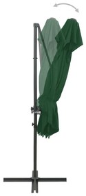 Ομπρέλα Κρεμαστή με Διπλή Οροφή Πράσινη 250 x 250 εκ. - Πράσινο
