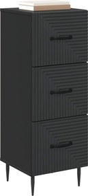 vidaXL Ντουλάπι με Συρτάρια Μαύρο 33 x 34,5 x 89,5 εκ