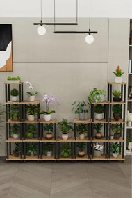 Stewehome πολυεπίπεδη σταντ για γλάστρες με ράφια από λευκό Συνθετικό ξύλο
