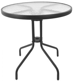 Τραπέζι LIMA Μεταλλικό Γκρί με Γυάλινη Επιφάνεια Φ70x70Υ εκ. 70x70x70 εκ.